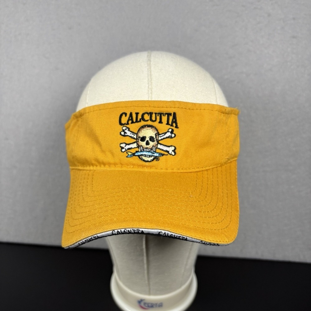 Calcutta Visor Unisex OSFM Gold Yellow With Logo Adjustable Skull Fishing